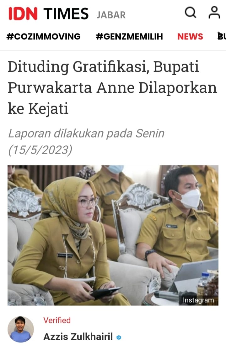 FirzaHusain's tweet photo. Pertama kali dlm sejarah Indonesia ada Kepala Daerah yg menyegel rumah ibadah, bahkan turun &amp; pimpin langsung penyegelan, ya Anne Ratna Penyegel Gereja, skrng terjerat kasus, smg masuk 🙏

Dituding Gratifikasi, Bupati Purwakarta Anne Dilaporkan ke Kejati https://t.co/ddRPivBuhi https://t.co/N6y5Kq1CRx