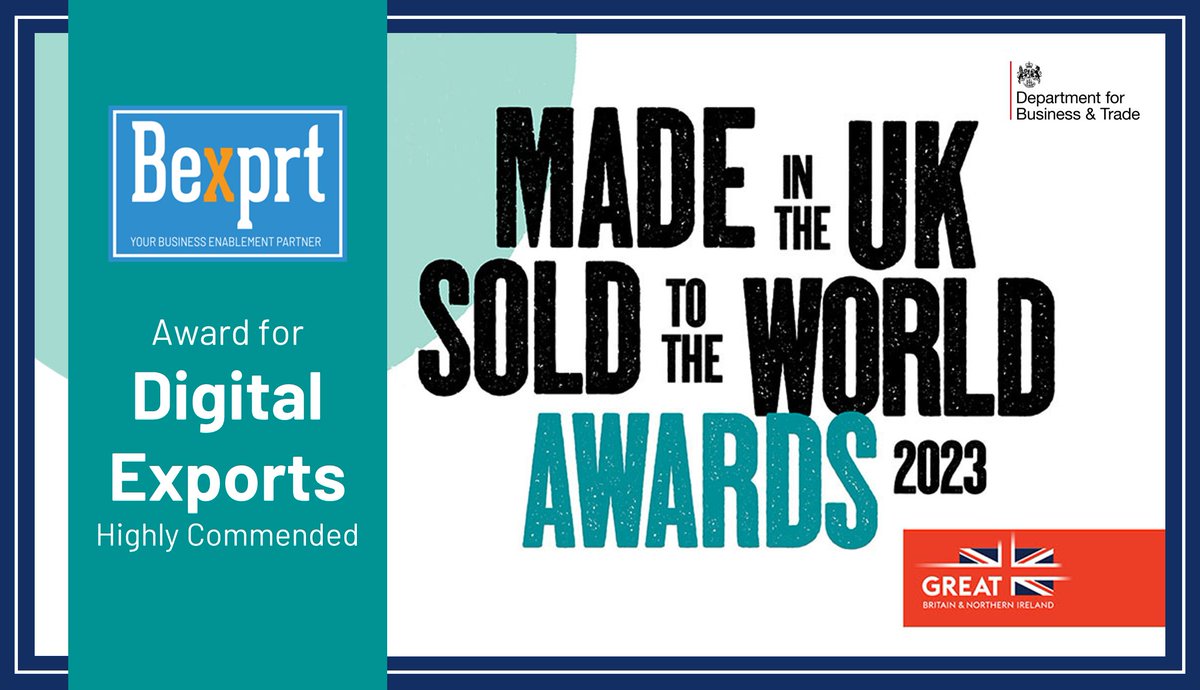 🎉 @Bexprt celebrates receiving a “Made in the UK, Sold to the World award” for 𝗗𝗶𝗴𝗶𝘁𝗮𝗹 𝗘𝘅𝗽𝗼𝗿𝘁𝘀, from the UK Government @biztradegovuk & @IOExport.

#ThankYou #SoldToTheWorld #MadeInTheUKAwards #AwardWinning #BexprtTeam 

bexprt.co.uk/insights/f/bex…
