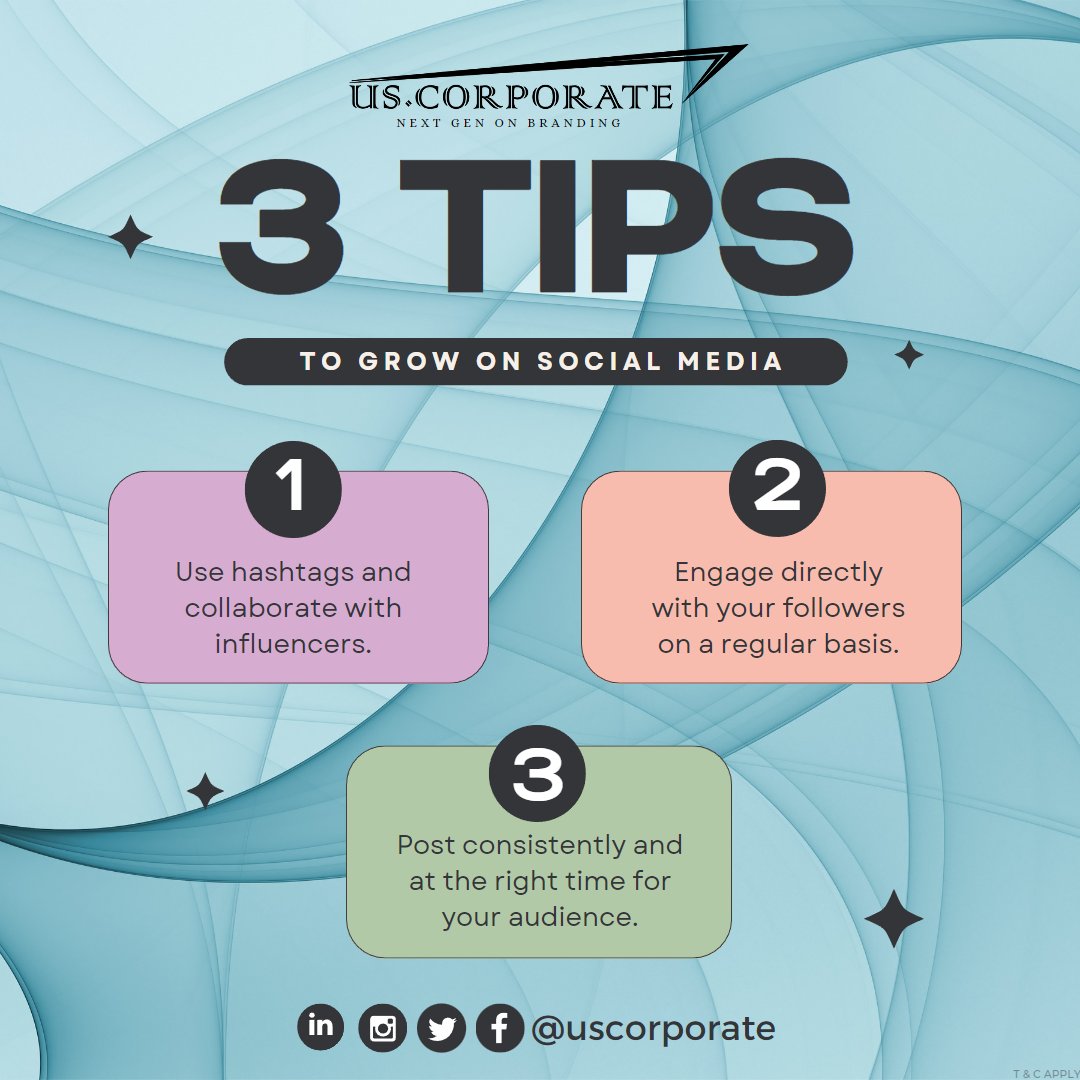 3 Tips to Grow on Social Media!
~
US.CORPORATE
~
Next Gen On Branding
~
uscorporate2021@gmail.com
~
9 9 - 5 2 5 9 - 4 2 1 9
#Nextgenonbranding #uscorporate #digitalmarketingexpert #marketingstrategy #businessmarketing #socialmediatips #instagramgrowthtips #businessgrowthstrategy
