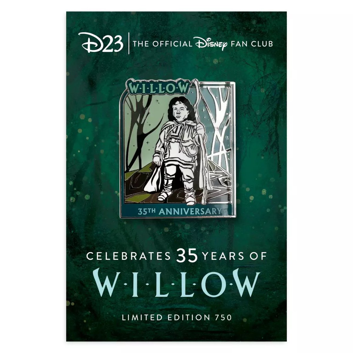 Willow 35th anniversary pin released today for D23 Gold Members at shopDisney. disneypinsblog.com/willow-35th-an…