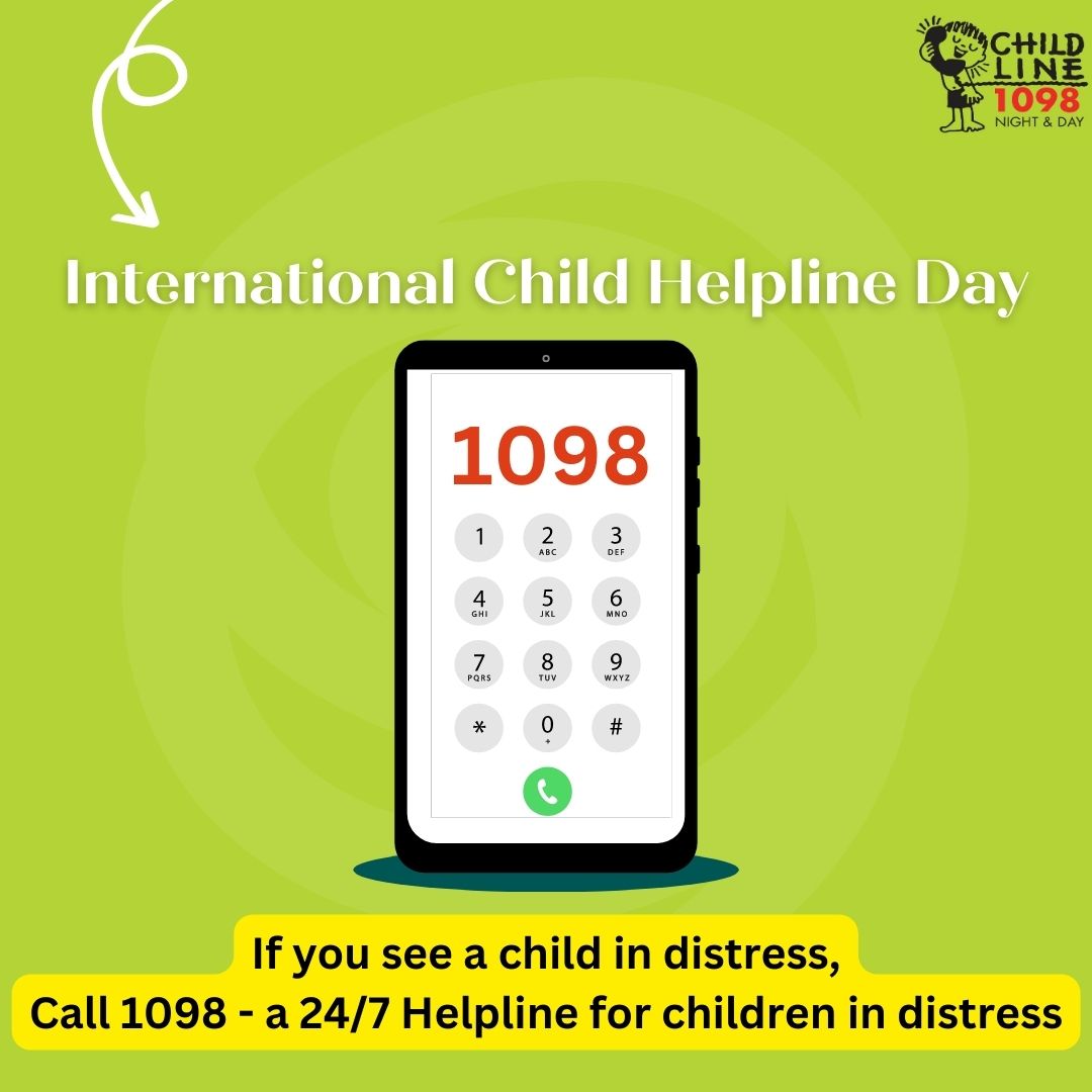 CHILDLINE 1098 is a 24-hour, 365 days, free, emergency phone service for children in need of care and protection. 1098 is a phone number that spells hope for millions of children across India. #Childline1098 #Internationalchildhelplineday #Childhelpline #Children