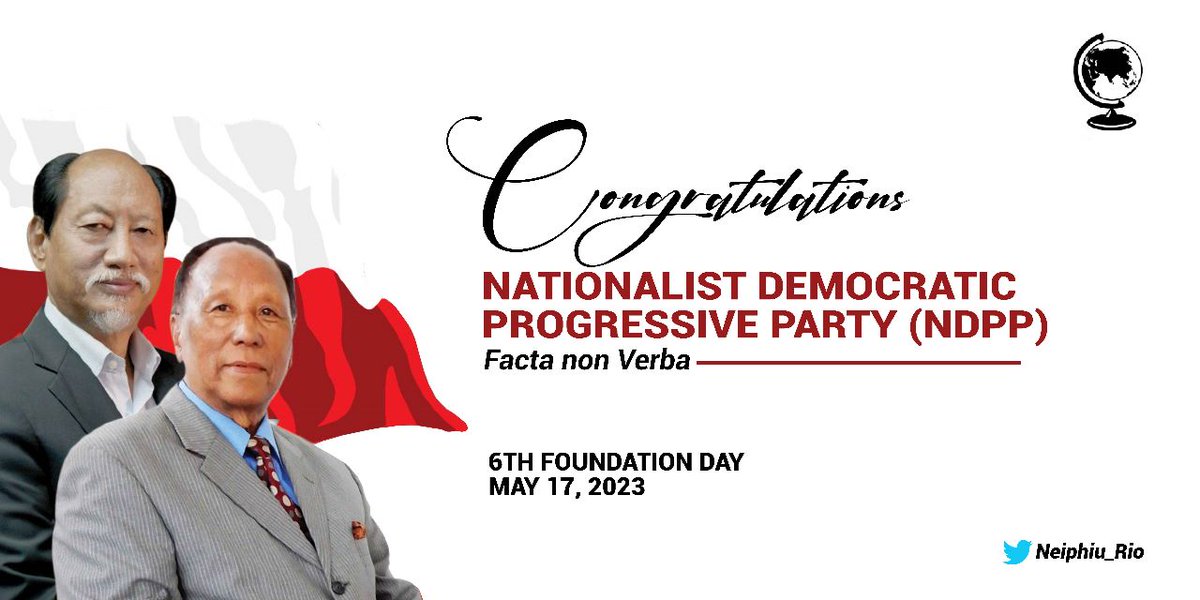 Greetings to all rank and file and well-wishers of the <a href="/NDPPofficial/">NDPP</a> on its Foundation Day. Today, we celebrate our mission, vision and goals and reaffirm our commitment to serve all sections of the society. #FactaNonVerba