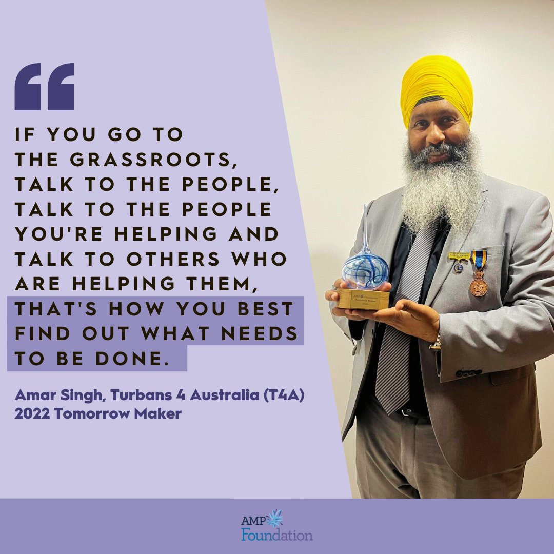 We are truly inspired by the words of Amar Singh, founder of @turbans4aus. Amar's journey reminds us of the incredible impact that an individual can have on their community. His words resonate deeply as he shares his experience of unexpected growth and recognition. (1/3)