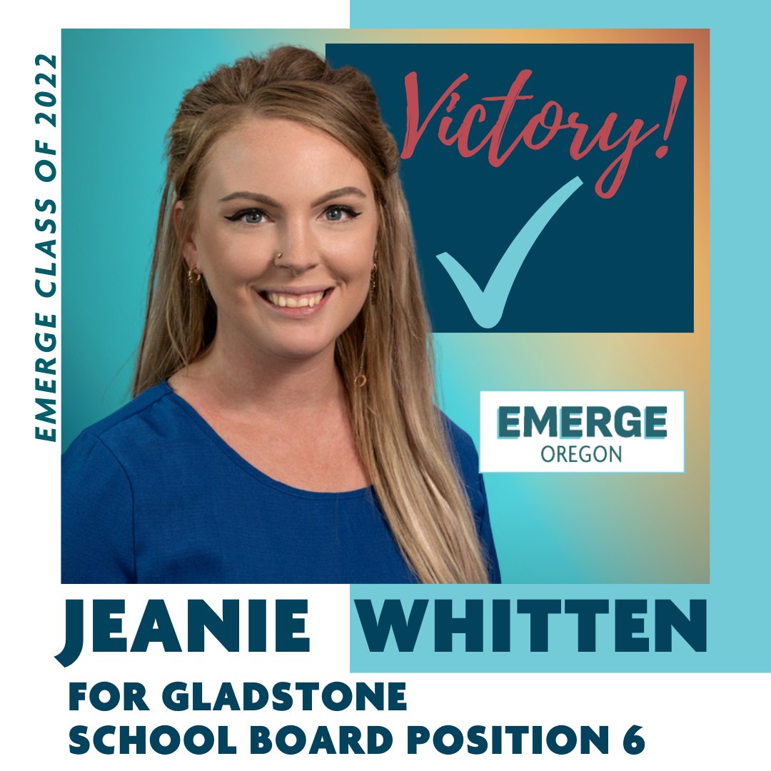✅Jeanie Whitten (2022) won the race for Gladstone School Board Pos. 6 -- Congrats, Jeanie!
