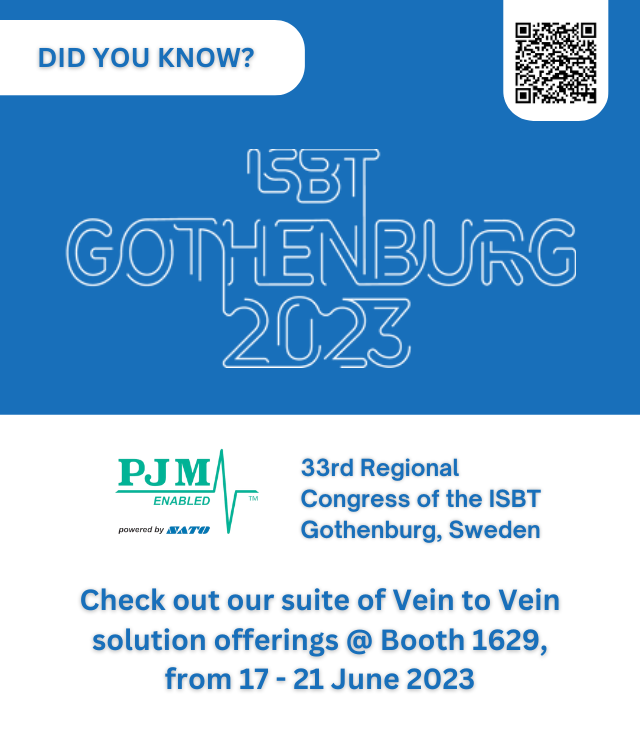 SatoAutoIDMY's tweet photo. Did you know?
#SATO will be joining the #transfusioncommunity in the #ISBTGothenburg from 17-21 June. Check out our booth at 1629 to explore efficient ways of #BloodTracking with our #ISBT compliant #RFID solution for #TransfusionToday. 
#PJMRFID https://t.co/recEo1kyzx