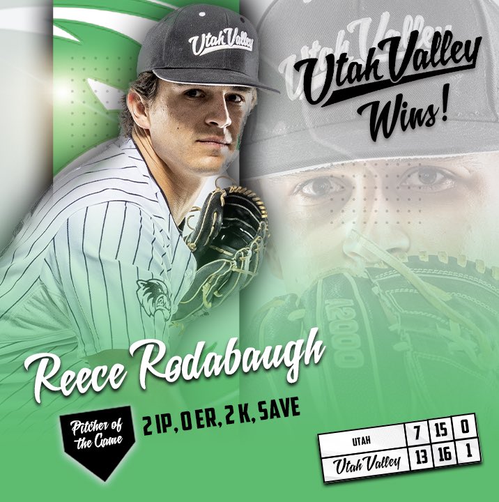 Utah Valley Baseball Recruits (@uvubsbrecruits) on Twitter photo 🚨PLAYERS OF THE GAME🚨
<a href="/LukeIverson9/">Luke Iverson</a> 4-5 with 4 runs and 4 RBIs!
<a href="/reecerodabaugh3/">Reece Rodabaugh</a> shuts the door with a 2 inning save
Other notables:
🏔️<a href="/lacalhal13/">Calyn Halvorson</a> 3-4, GS, 2 R, 4 RBI
📈<a href="/WPeninger/">Weston Peninger</a> 3-3, RBI, R, 2 HBP
🏔️<a href="/BBurkec3/">Bcamps3</a> 2-5, HR, 2 RBI, BB 🚨PLAYERS OF THE GAME🚨
<a href="/LukeIverson9/">Luke Iverson</a> 4-5 with 4 runs and 4 RBIs!
<a href="/reecerodabaugh3/">Reece Rodabaugh</a> shuts the door with a 2 inning save
Other notables:
🏔️<a href="/lacalhal13/">Calyn Halvorson</a> 3-4, GS, 2 R, 4 RBI
📈<a href="/WPeninger/">Weston Peninger</a> 3-3, RBI, R, 2 HBP
🏔️<a href="/BBurkec3/">Bcamps3</a> 2-5, HR, 2 RBI, BB