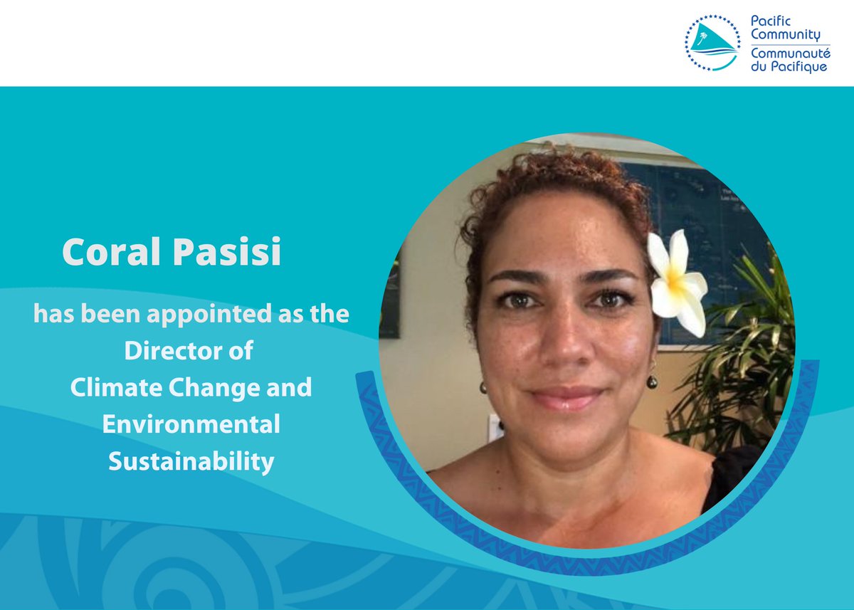 👏 SPC is pleased to announce that Coral Pasisi has been appointed as the Director of Climate Change and Environmental Sustainability. 🍃  Read her interview here:  bit.ly/3WhH4hZ
