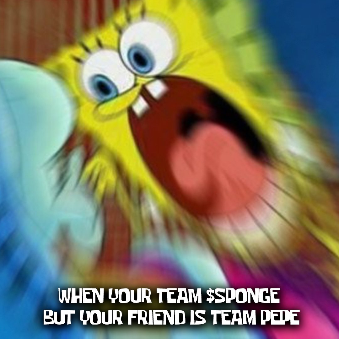 🧽 Only team $SPONGE! 🧽

❌ No team $PEPE! ❌