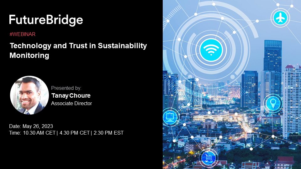 TheFutureBridge's tweet photo. Don't miss out on the upcoming webinar on 'Technology and Trust in Sustainability Monitoring'. Learn how technology can enhance environmental reporting and build trust.
Register now: https://t.co/tmZRaMkXMe

#SustainabilityMonitoring #ClimateAction #GreenTechnology #TechForesight https://t.co/5vQZSTsPMo