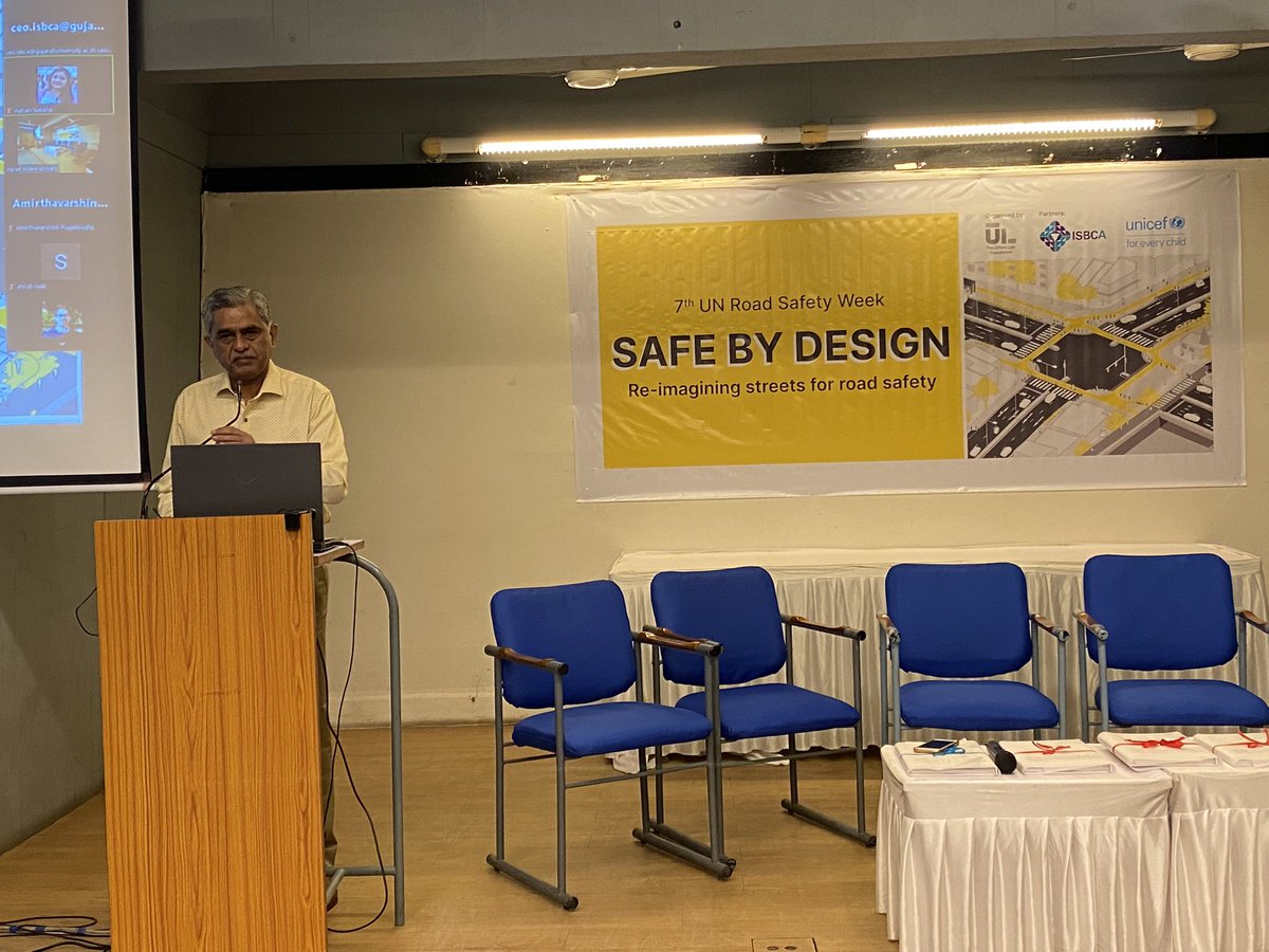 For road safety, all the stakeholders have to come together to save lives on roads. 70% of people who got killed in road accidents are in age group of 18-45. This is alarming, observed LP Padaliya, Chief Road Safety Commissioner of <a href="/GRSAofficial/">Gujarat Road Safety Authority</a> at #SafebyDesign 
#RethinkMobility