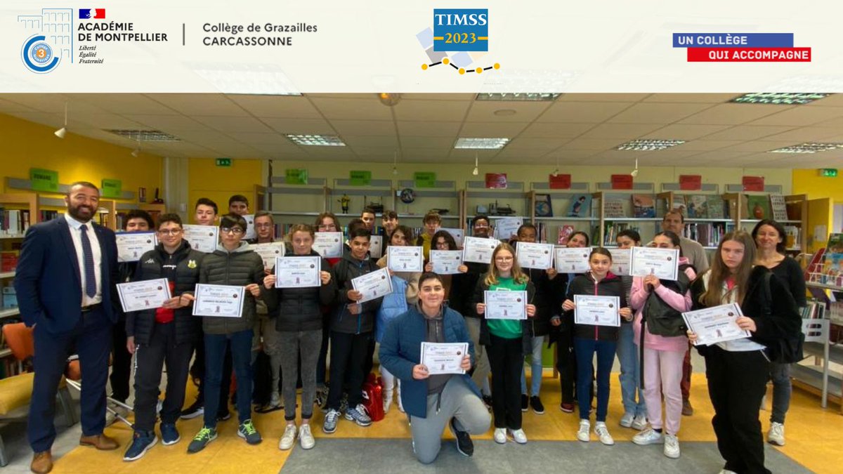faroukaitouaret's tweet image. Des élèves et une équipe motivée autour de #TIMSS2023 au @ClgGrazailles @11Dsden @acmontpellier @sophiebejean