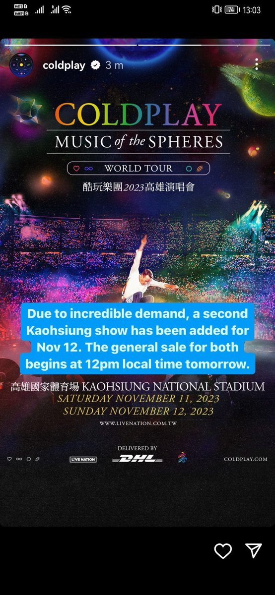 ColdplayMsia's tweet photo. Perth dengan Kaohsiung lepas habis pre-sale je terus tambah 2nd show *speechless* 🙃

Come on! We want additional show too for #ColdplayKualaLumpur 🙏
@livenationmy 
@PRWorldwide
@GoLiveAsia 
@coldplay https://t.co/PhpAWNNHVG