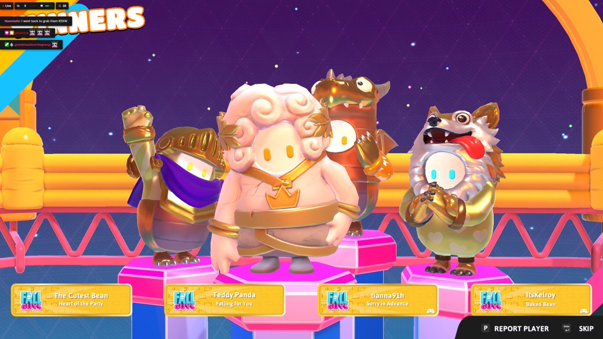 Out of all things it happened on a Basketfall... but I am done! #Marblellous has been reached! Thanks to everyone stopping by tonight. #FallGuys