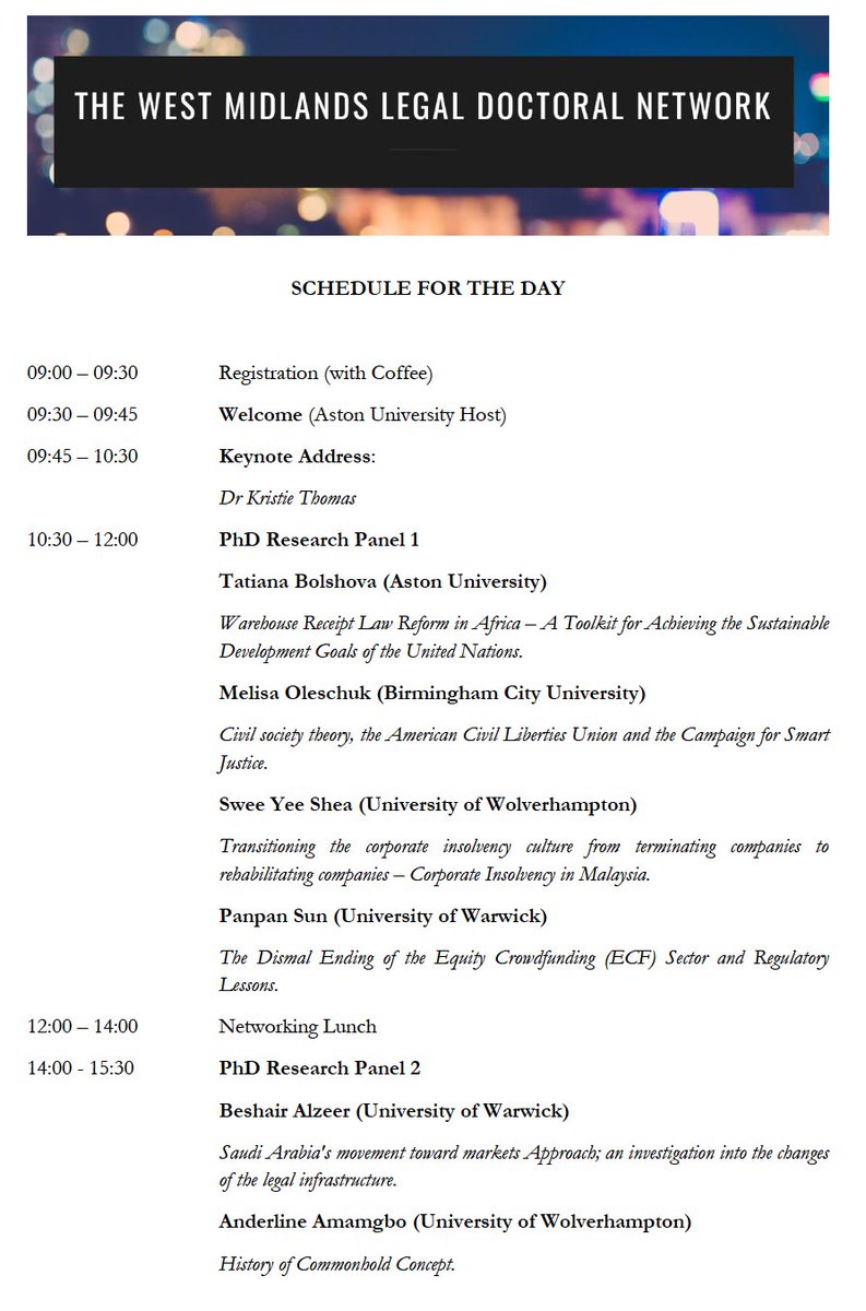 The West Midlands Legal Doctoral Network tweet media