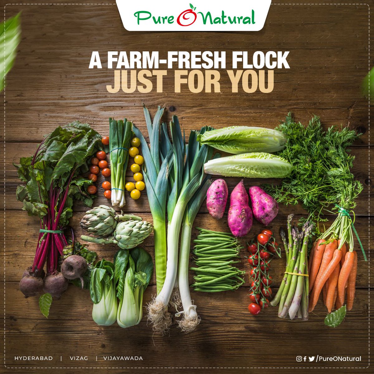 Get Your Set of Farm Fresh Flock from PureONatural near You 💚🌱

#PureONatural #Hyderabad #Vizag #Vijaywada #FarmFresh #FreshFruits #FreshVegetables #Healthy #HealthyEating