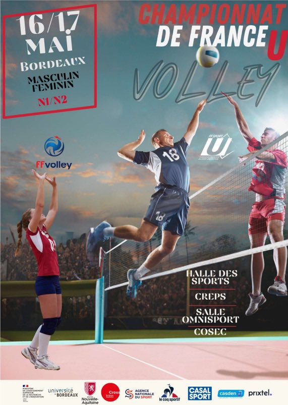 #FFSU Finales volley-ball <a href="/FFSportU/">FFSU</a> ce mercredi <a href="/NvelleAquitaine/">Nouvelle-Aquitaine</a> sur le campus <a href="/univbordeaux/">Université de Bordeaux</a> halle des sports .
Suivez les résultats sur padlet.com/bordeaux4/cfu-…