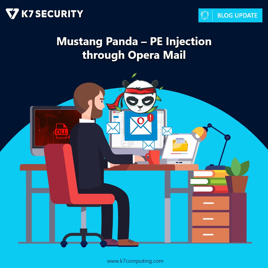 k7computing's tweet image. Unveiling the tactics of Mustang Panda APT group exploiting Operamail with DLL sideloading technique. Stay vigilant! @k7computing Read the blog at labs.k7computing.com/index.php/must…
#MustangPanda #Operamail #DLLSideloading #Cybersecurity #MaliciousCode #APT #Espionage