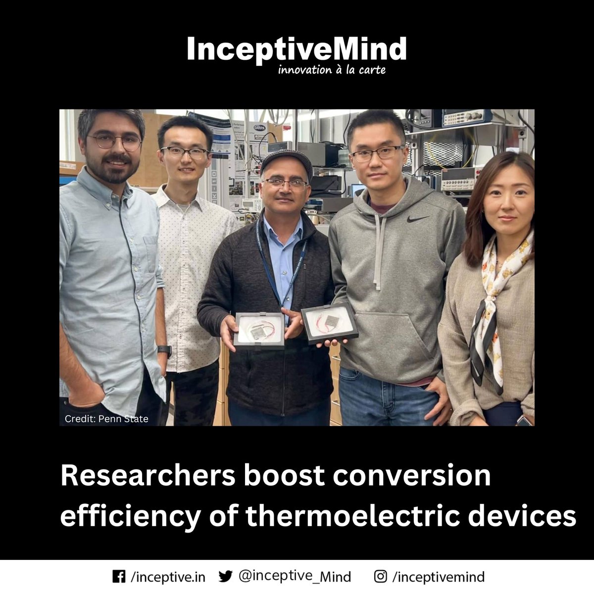 Inceptive_Mind's tweet photo. A new method for creating functionally graded materials can push the conversion efficiency of thermoelectric devices up to 15.2% with a temperature change of 670 degrees Kelvin.
#thermoelectricdevices #research #innovation #technology #invention #inceptivemind https://t.co/GU7KEwMabS