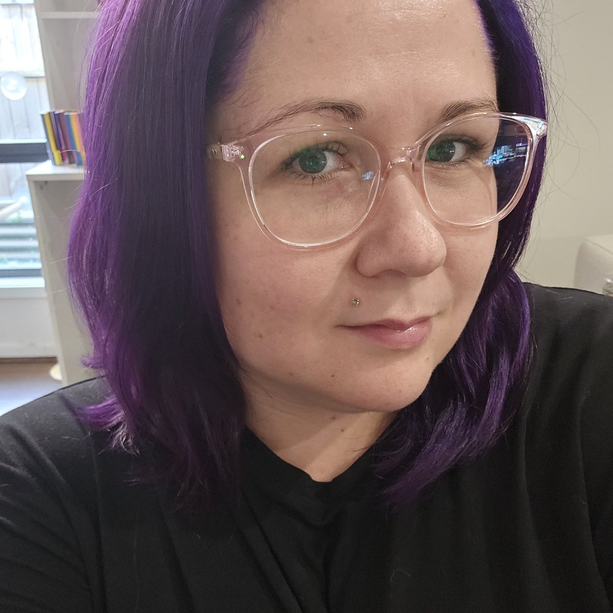 Fresh purple hair means a rare face reveal... 💜 #meetthemaker