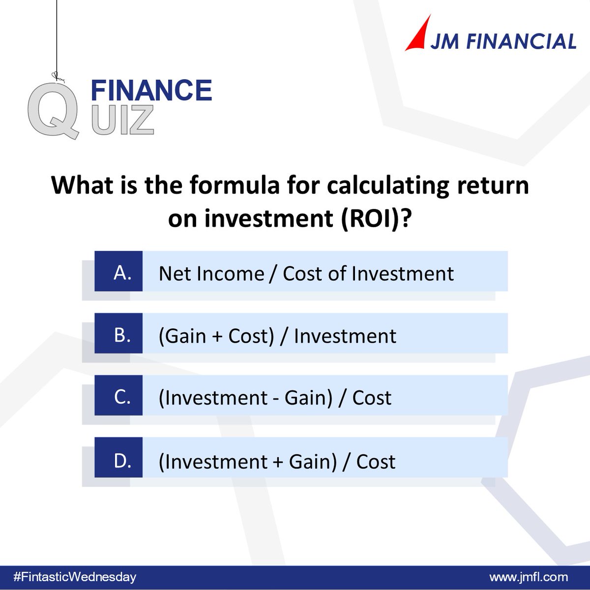 JMFL_group's tweet photo. Test your knowledge by taking a shot at our mid-week brain-teaser and share your responses in the comments section below. Do remember to tag your friends and colleagues as well.
#FINtasticWednesday #brainteaser #midweekquiz https://t.co/Sst3M9DrXK