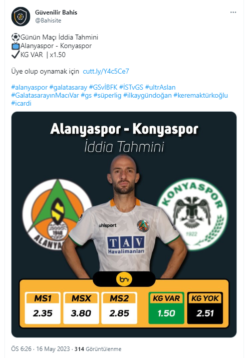 Bahisite's tweet photo. ⚽Günün Maçları İddia Tahminleri 3/2 Tutmuştur ✔️

Üye olup oynamak için  https://t.co/oUwuH2k0ap 

#istanbulspor  #okan   #barışalper #zaniolo #ChampionLeague #inter #InterMilan #intervmilan #GSvİBFK #İSTvGS #ultrAslan #GalatasarayınMacıVar #süperlig #keremaktürkoğlu #icardi https://t.co/3oBVXi0VFf