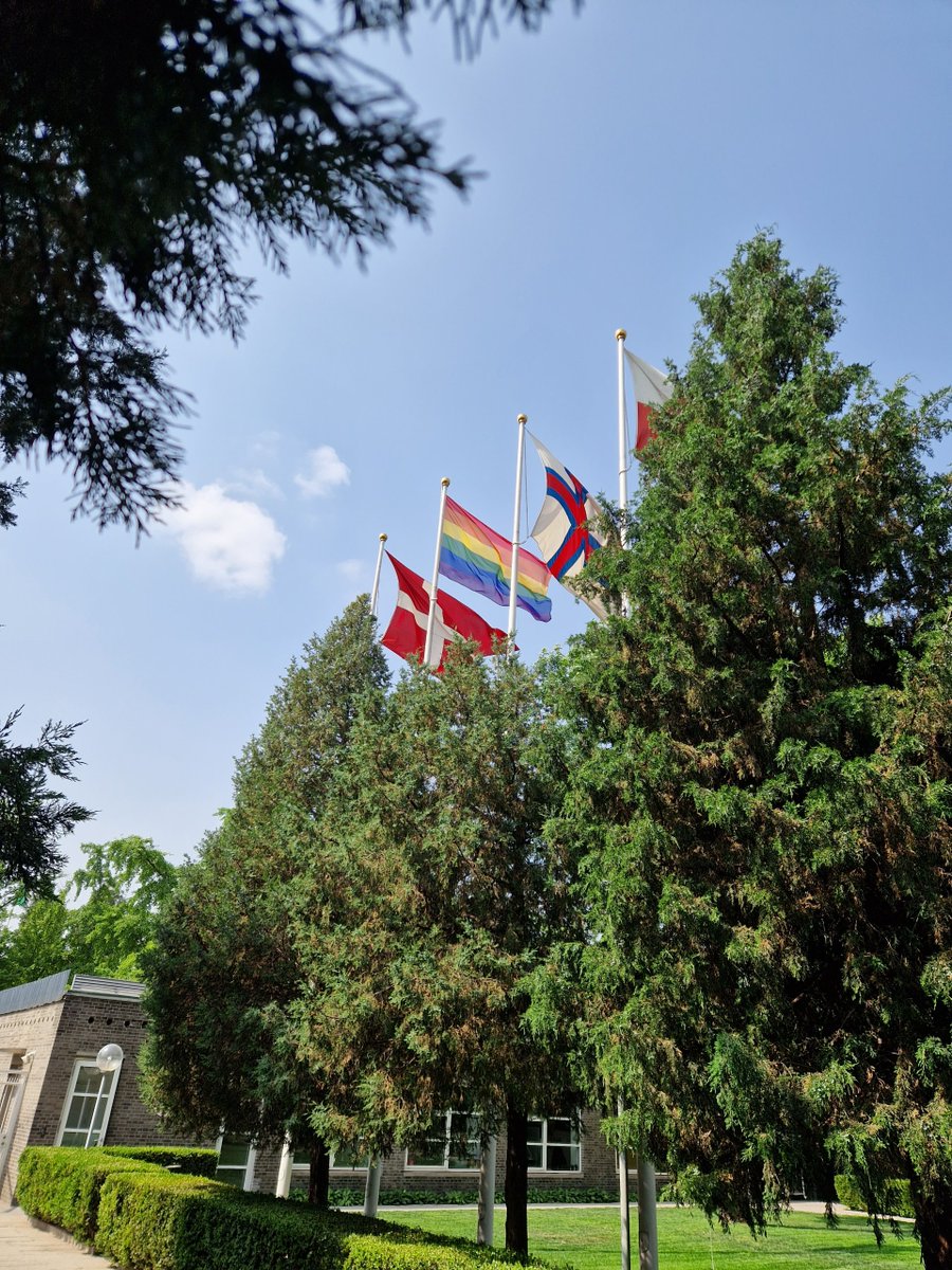 DKinChina's tweet photo. 17 May is the International Day Against Homophobia, Transphobia and Biphobia (#IDAHOT). 

Today at the Danish Embassy, we proudly raise the rainbow🌈 flag for diversity and courage 🇩🇰❤️🏳️‍🌈

#LGBTI #YouAreIncluded #loveislove #love https://t.co/cPJ6KfU3rQ