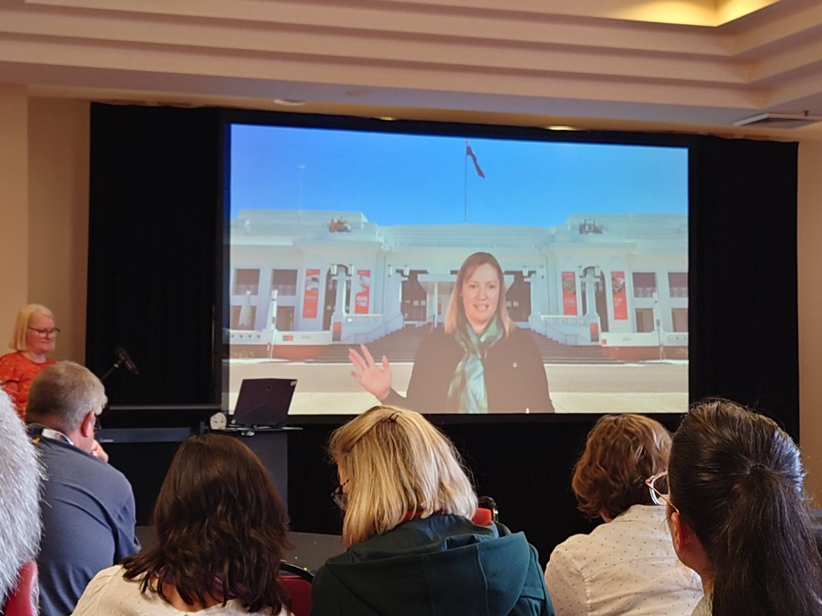 A sassy start from Stephanie Smith, presenting virtually from <a href="/MoAD_Canberra/">Museum of Australian Democracy</a> + pitching for some audience participation  #amaga2023