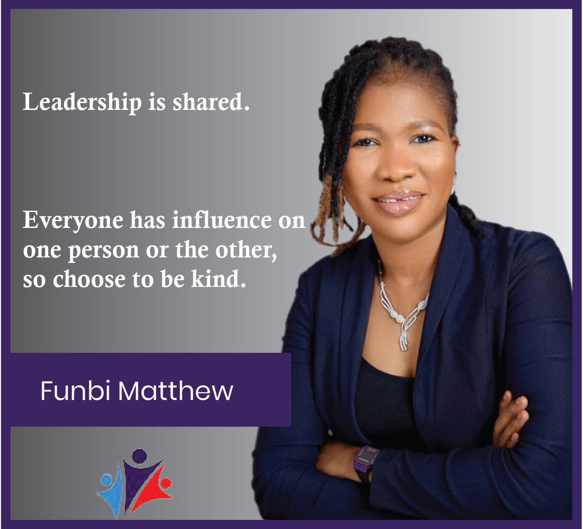 funbi_matthew's tweet photo. Leadership is shared. 

Everyone has influence on one person or the other, so choose to be kind . https://t.co/mVjmp2WcSx