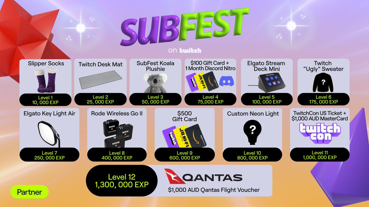 SubFest is starting on Friday 19 Of May  and ends On the 28th Of May, So that means just over a week of streaming everyday 10+ Hours a day and will probably do a subathon during the week. Will have goals for the Subfest and Subathon. Join My Discord If you have goals in mind.