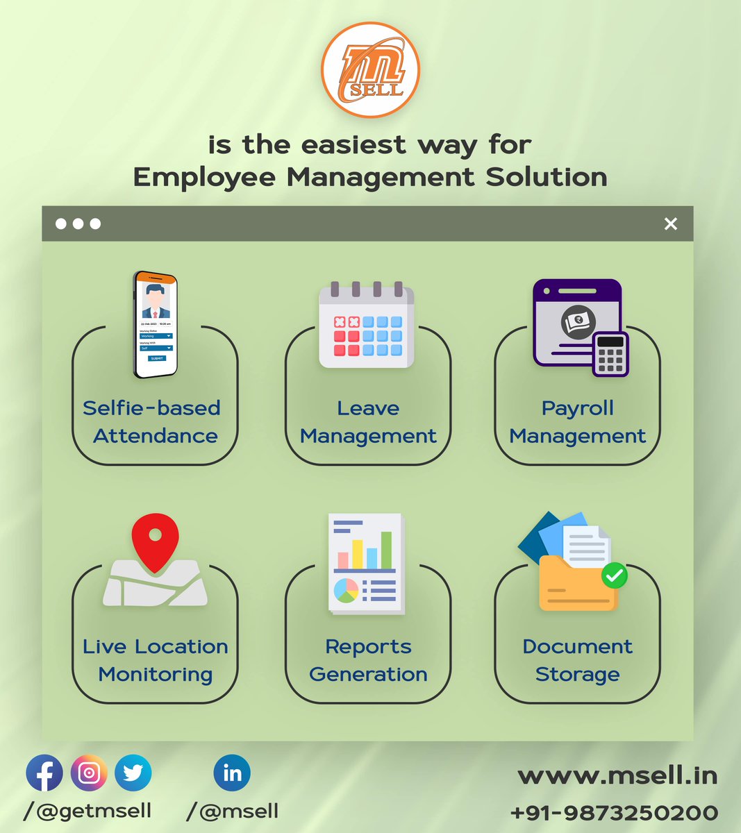 Efficiently manage your workforce with mSELL Employee Management Solution - streamline HR tasks, boost productivity, and enhance organizational performance.

Contact us directly @ +91-9873250200.

#employeemanagement #hrms #payrollmanagement #salesforceautomation #saas #fmcg #cpg