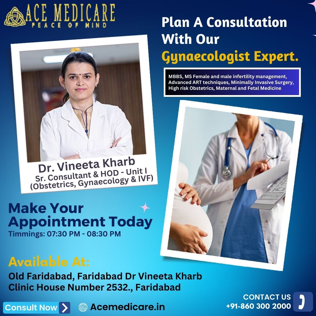 ace_medicare's tweet photo. Meet Dr. Vineeta Kharb - an experienced Gynaecologist, Obstetrician, &amp; Infertility Specialist in Old Faridabad. With 18 years in field, Dr. Kharb is an expert in providing personalized healthcare solutions to women. Book a consultation today by calling +91-8603002000. https://t.co/uIrMtn9eD7