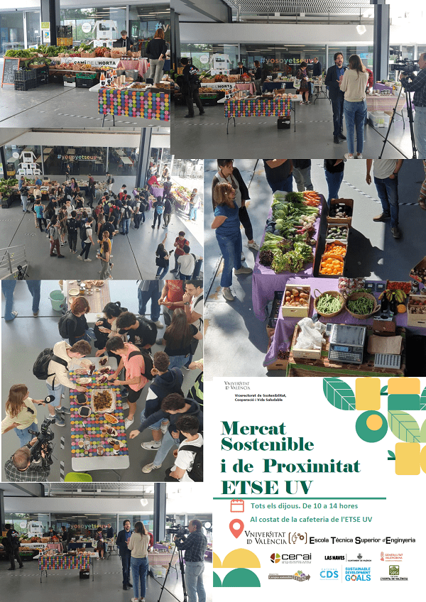 Sostenible_UV's tweet photo. Demà dijous, Mercat Sostenible i de Proximitat a l'ETSE UV. Per què comprar productes locals i de temporada?  https://t.co/T32OLI3Ekk https://t.co/sbxXuBDuuA