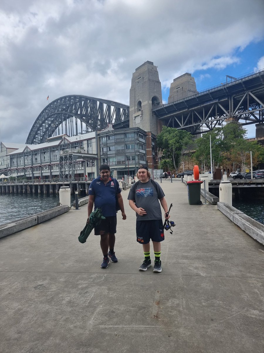 WindgapFDN's tweet image. Windgap’s Florence Ave Day Program participants cast out at Sydney pier in the hopes of catching some fish. Thomas reeled in the catch of the day and fun was had by all! 

#Windgap #CommunityConnection #ExploringTogether #MemorableMoments #creatingOpportunites #fishing
