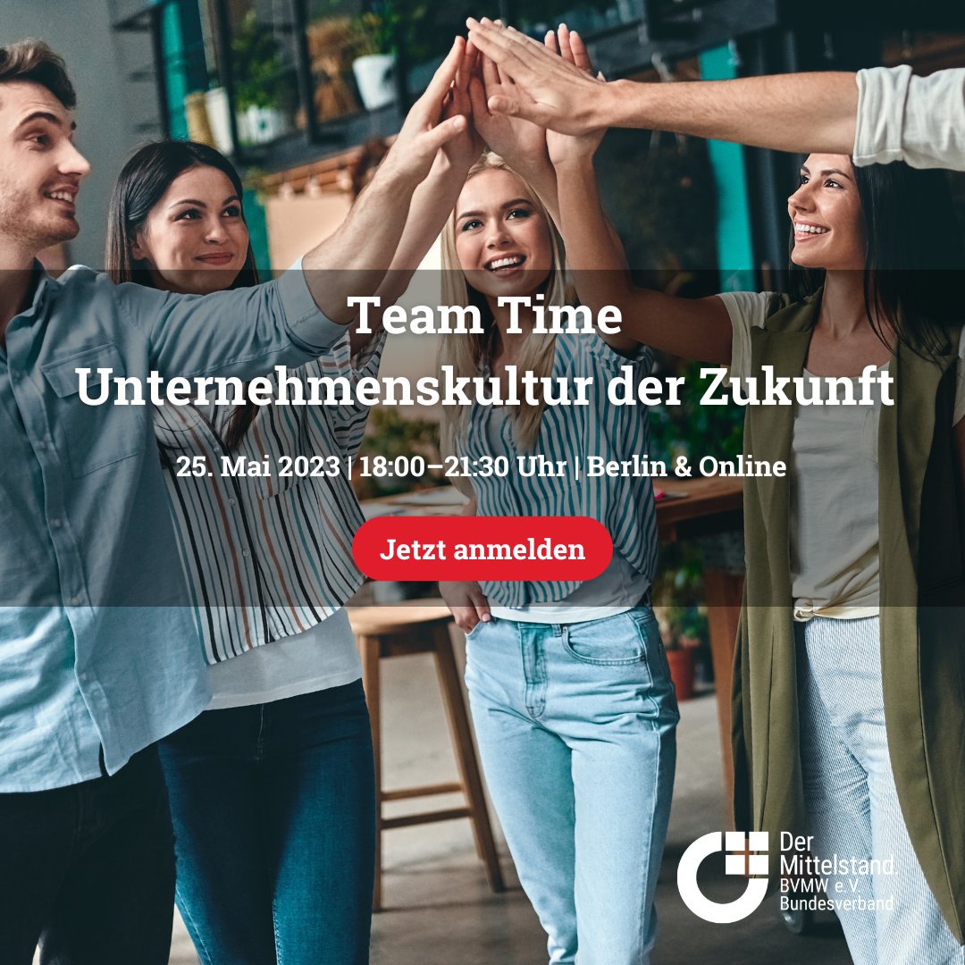 Der Mittelstand. BVMW e.V. (@bvmwev) on Twitter photo Wie Sie #Fachkräfte gewinnen & langfristig binden? Mit einer zukunftsfähigen Unternehmenskultur! Auf dem Event des <a href="/DigitalZBerlin/">Digitalzentrum Berlin</a> erfahren Sie, wie Sie digital führen, den Arbeitsplatz der Zukunft gestalten & vieles mehr!
Jetzt informieren & anmelden: bit.ly/unternehmensku… Wie Sie #Fachkräfte gewinnen & langfristig binden? Mit einer zukunftsfähigen Unternehmenskultur! Auf dem Event des <a href="/DigitalZBerlin/">Digitalzentrum Berlin</a> erfahren Sie, wie Sie digital führen, den Arbeitsplatz der Zukunft gestalten & vieles mehr!
Jetzt informieren & anmelden: bit.ly/unternehmensku…