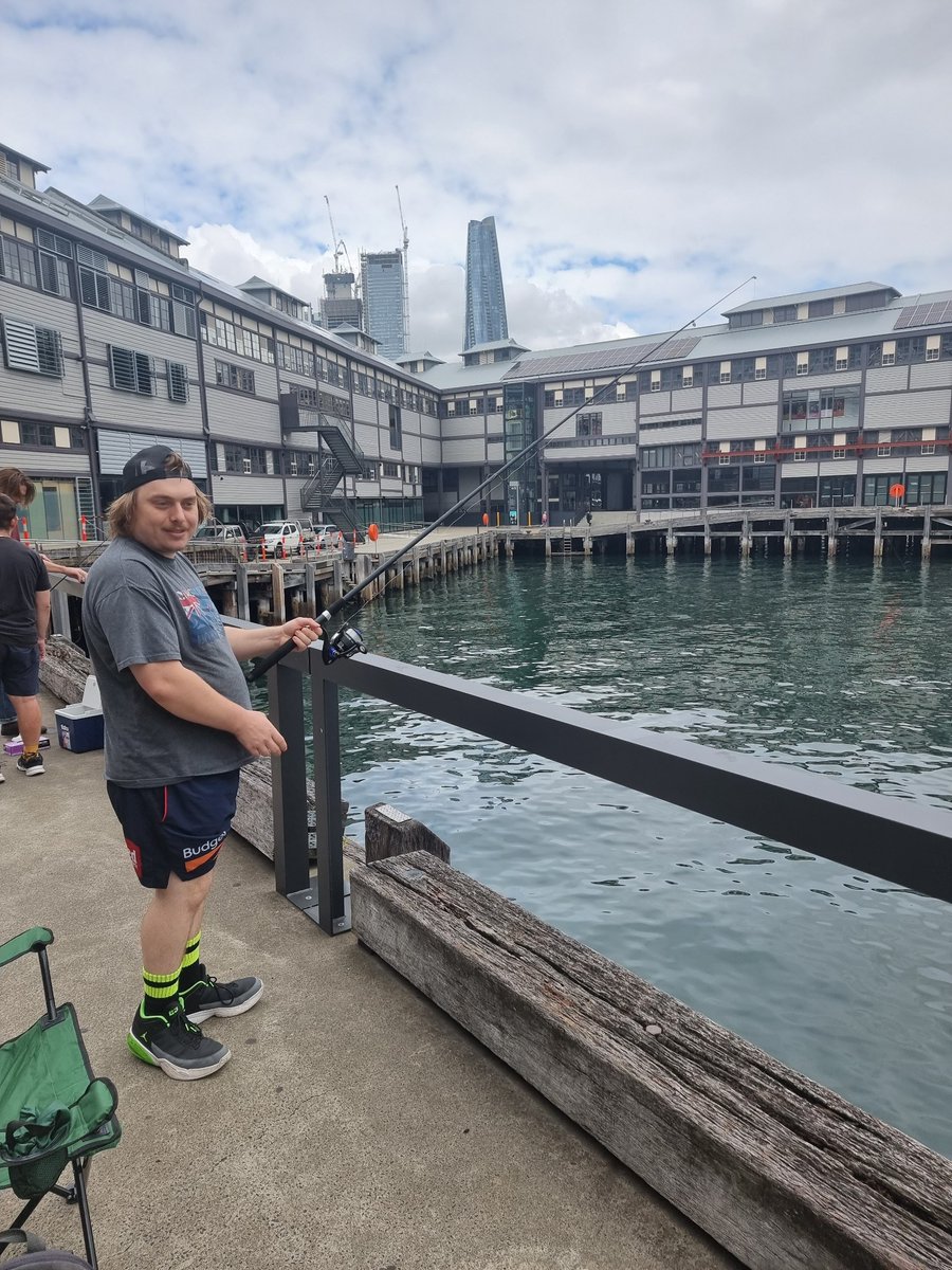 WindgapFDN's tweet image. Windgap’s Florence Ave Day Program participants cast out at Sydney pier in the hopes of catching some fish. Thomas reeled in the catch of the day and fun was had by all! 

#Windgap #CommunityConnection #ExploringTogether #MemorableMoments #creatingOpportunites #fishing