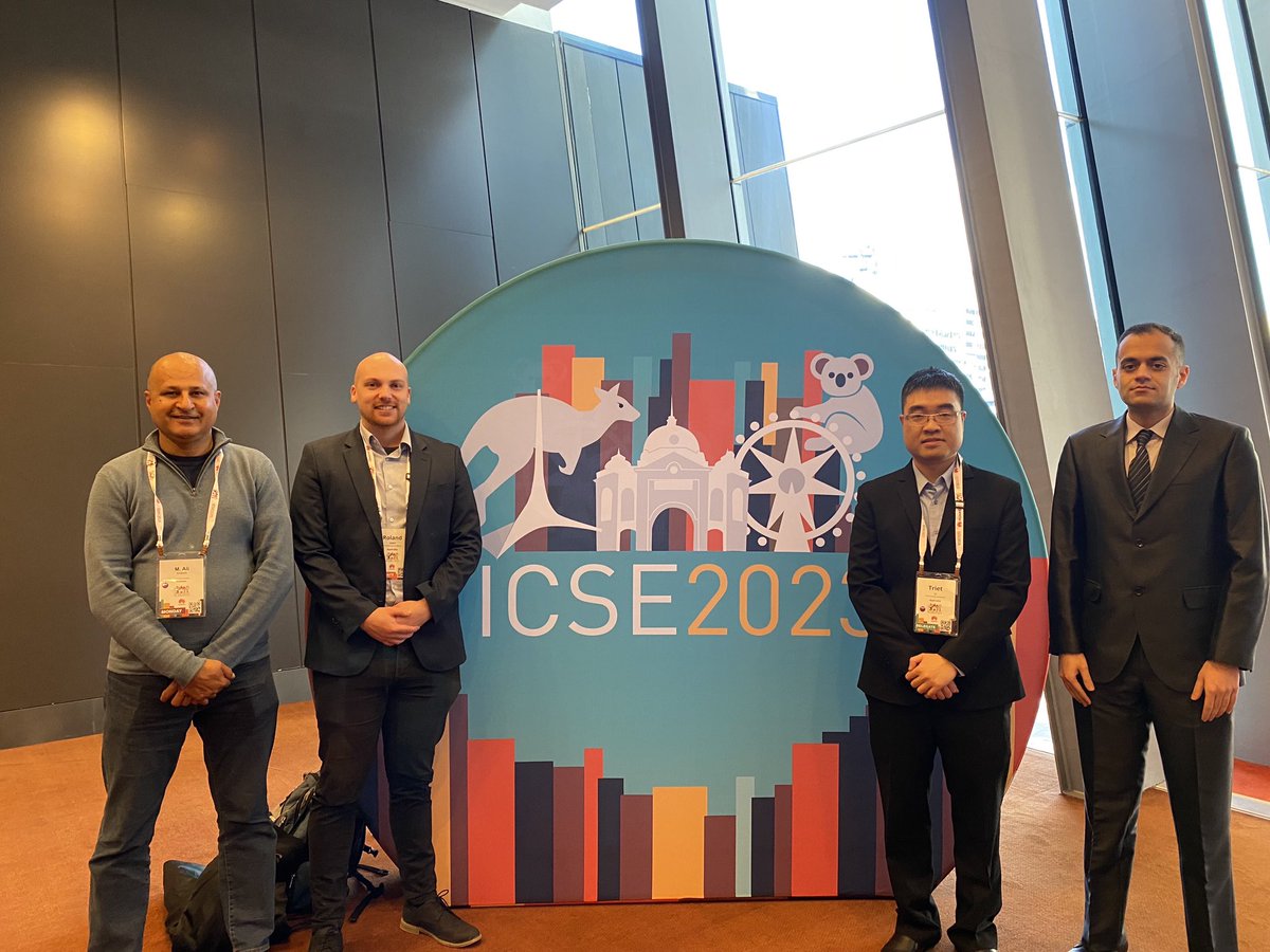 Centre for Research on Engineering Software Tech (@crest_centre) on Twitter photo CREST team, <a href="/alibabar/">Ali Babar</a> <a href="/CroftRoland/">Roland Croft</a> <a href="/MehdiKholoosi/">Mehdi Kholoosi</a> <a href="/lhmtriet/">Triet Le</a>, <a href="/ICSEconf/">ICSE</a> #icse2023.
If you're interested in #SoftwareSecurity, #VulnerabilityAnalytics, #DataQuality for #SE, let's talk to us and explore potential collaboration opportunities. CREST team, <a href="/alibabar/">Ali Babar</a> <a href="/CroftRoland/">Roland Croft</a> <a href="/MehdiKholoosi/">Mehdi Kholoosi</a> <a href="/lhmtriet/">Triet Le</a>, <a href="/ICSEconf/">ICSE</a> #icse2023.
If you're interested in #SoftwareSecurity, #VulnerabilityAnalytics, #DataQuality for #SE, let's talk to us and explore potential collaboration opportunities.