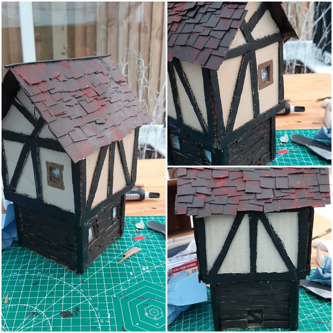 PawsomeMaps's tweet photo. The first3 houses for my #ageofsigmar diorama are done, can't wait to make more and eventually them together! Which one is your favourite and would you like a chance to win a custome made house yourself? 

#ttrpg #dnd5e #warhammer #WarhammerCommunity https://t.co/JRBYBczQJl