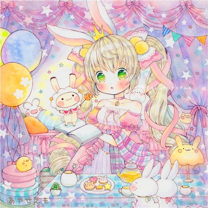 ゆめかわ たんぽぽうさぎちゃん」|あやせ えものイラスト