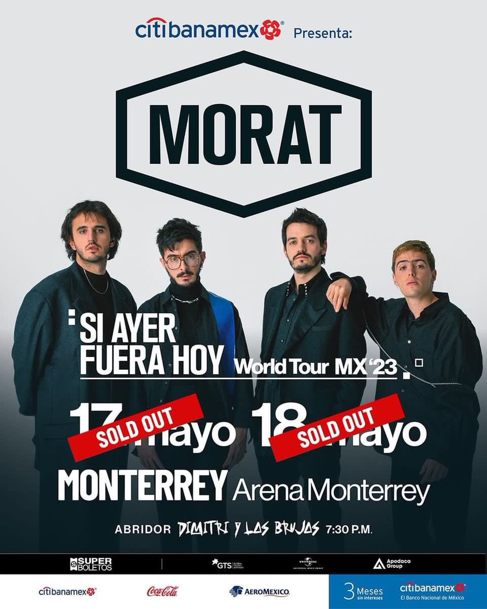¡¡Brujas de Monterrey!! 🔮 Por fin volvemos a vernos y esta vez para un aquelarre muy especial. Abriremos los 2 conciertos de <a href="/MoratBanda/">Morat</a> con un set especial. ¡¡Que nadie nos pellizque!! Allá nos vemoooos 🖤