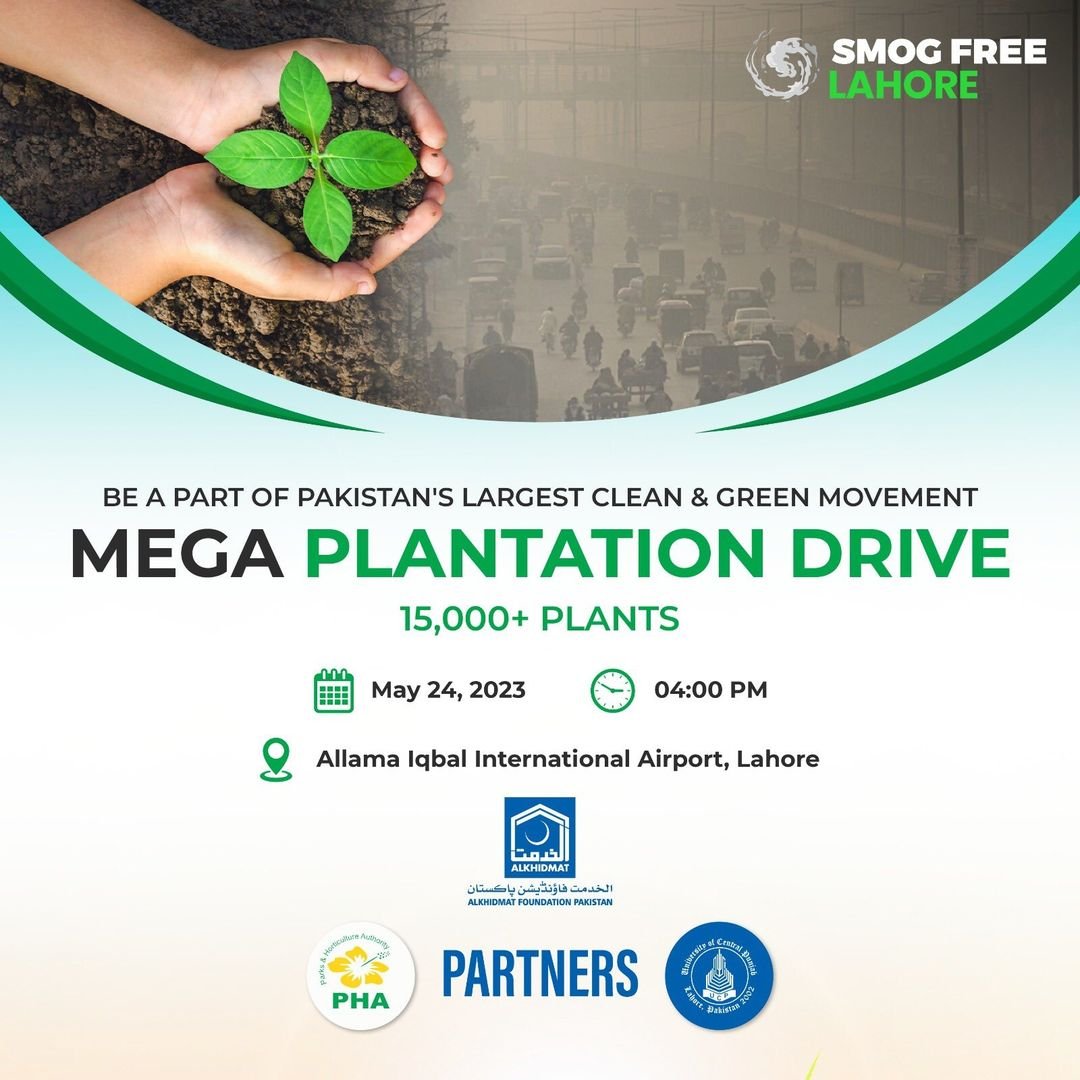 To take a breath of fresh air in Lahore, join us for a remarkable mega smog-free drive! 

#AlkhidmatFoundation in collaboration with #PHA introducing one of the largest  Smog-Free City Drive in Lahore , an initiative to plant +15000 plants to combat pollution and promote…