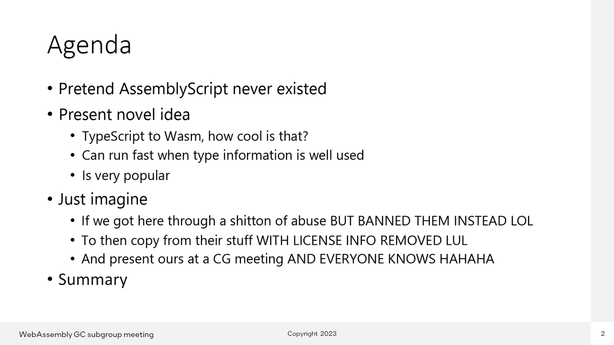 dcodeIO's tweet image. Meanwhile: Everything perfectly normal in WebAssembly. Hope ya&apos;ll are as excited as I am.