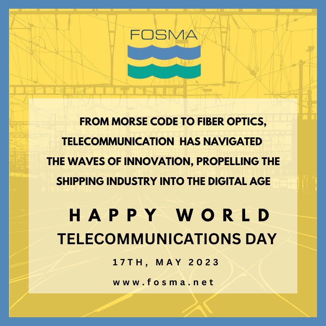 Fosma5's tweet photo. ЁЯМР Happy World Telecommunication Day! ЁЯУбЁЯМН #fosma #worldtelecom #digitalmarketing #maritime https://t.co/3GgSHLqQn8