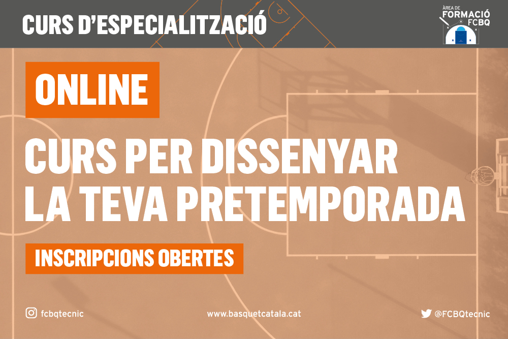 FORMACIÓ CONTINUADA l Curs per dissenyar una pretemporada

📍 On-line
🆕 Disseny interactiu amb continguts multimèdia
🎟 50€ / Valida 30 hores del Bloc de Pràctiques

💻 basquetcatala.cat/noticies/10094
👉 inscripcions.basquetcatala.cat/categories/9