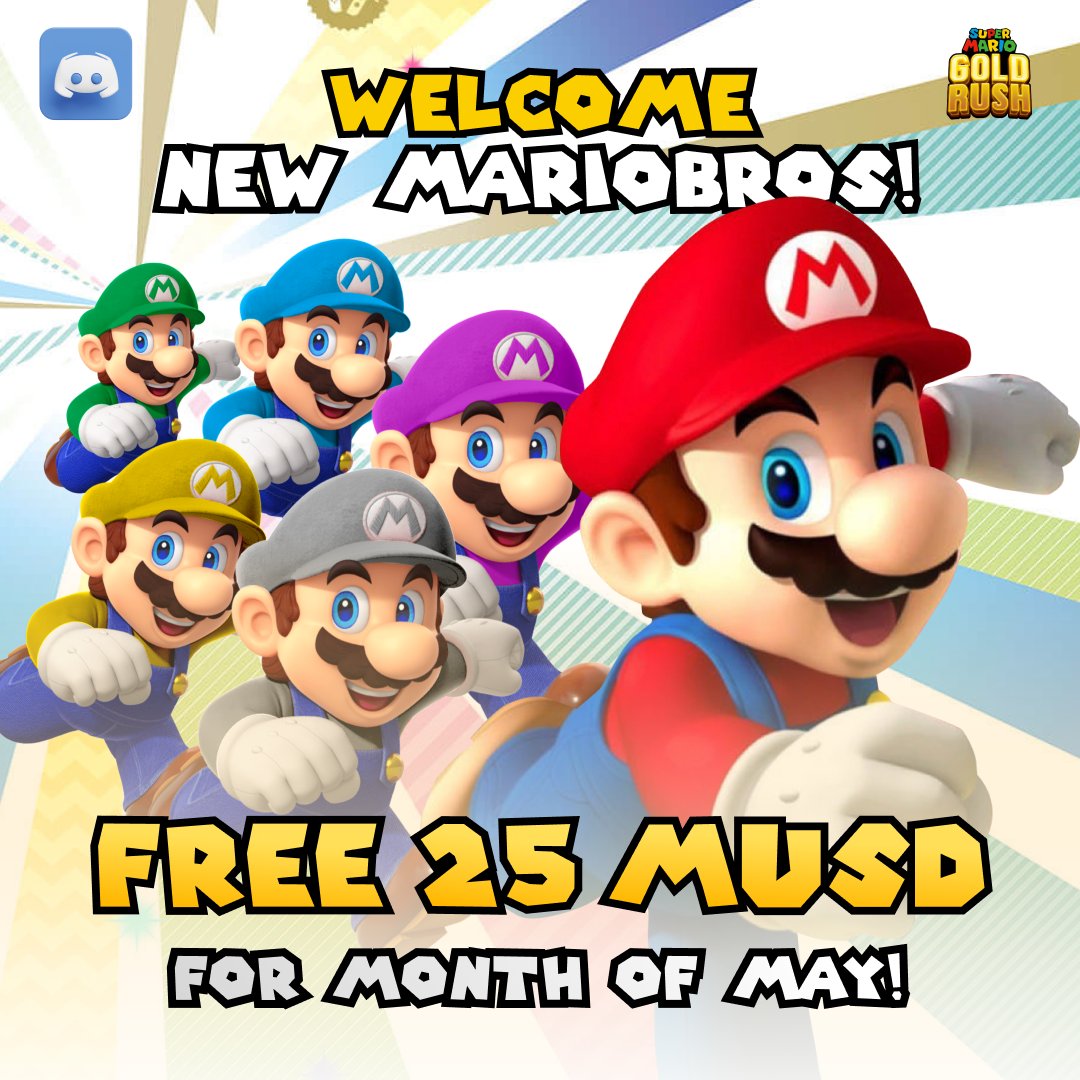 ALL PLAYERS THIS MAY GET FREE 25MUSD!💰

Plus another FREE 50MUSD to the most interesting entries daily! 🤑

To qualify: 
1️⃣Sign up for an account. 
2️⃣Go to Discord, and introduce yourself in the INTRODUCE-YOURSELF channel. 
3️⃣Post a screenshot of your new account and game ID.