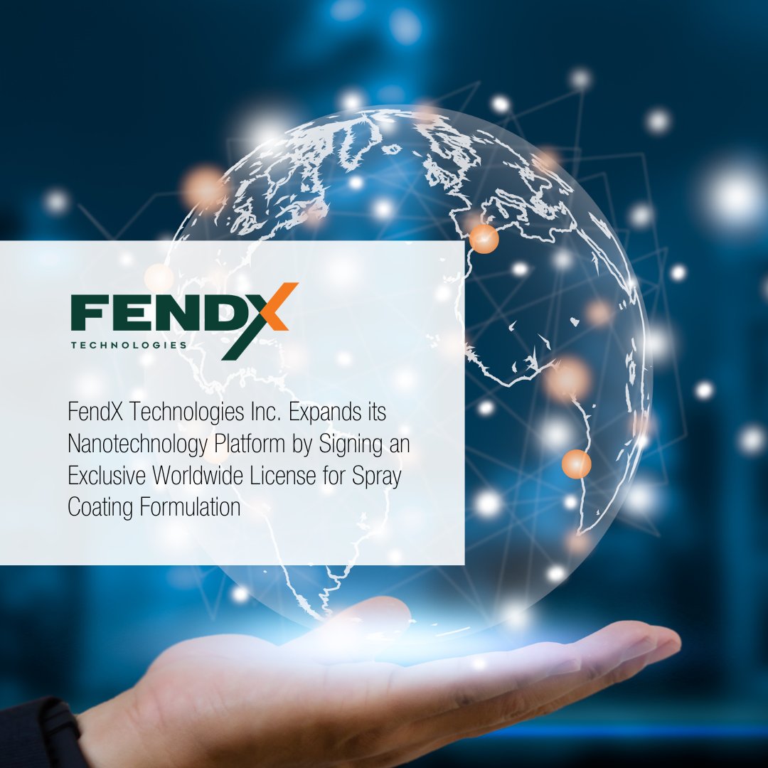 We've just signed a licensing agreement with McMaster University for an exclusive worldwide license for a bifunctional spray coating formulation that reduces contamination of high touch surfaces by repelling and killing pathogens.

News release: loom.ly/JXvWNoo

$FNDX