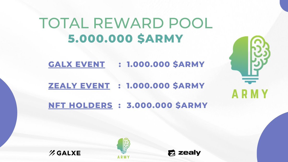 5.000.000 $ARMY AIRDROP 🪂

1⃣Follow @armynftio &amp; <a href="/Community_Sui/">Sui Community💧</a>
2⃣Like, RT &amp; tag 3 Friends
3⃣Join Zealy: zealy.io/c/armai/

And some prizes for members who join Galxe events, NFT holders👇

#Sui #SuiCommunity #OAT