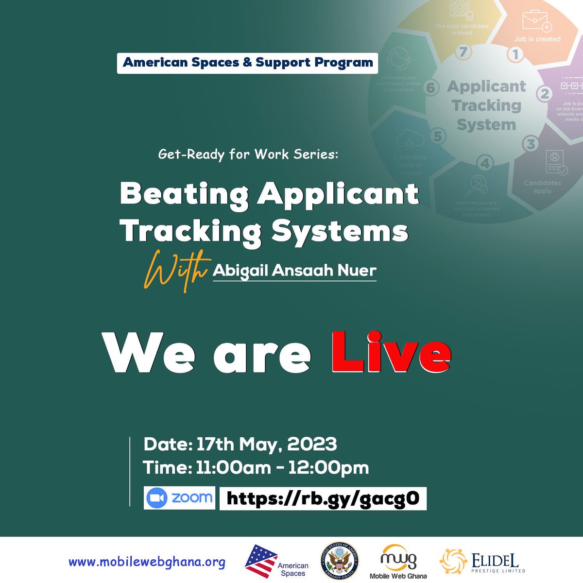 MobileWebGhana's tweet photo. π₯ Live Now! Join the Beating Applicant Tracking Systems Session! π₯
https://t.co/xYsLlU8zJf
#GetReadyForWork #ATS #JobSearchTips #CareerDevelopment #livesession https://t.co/US7IaRW969