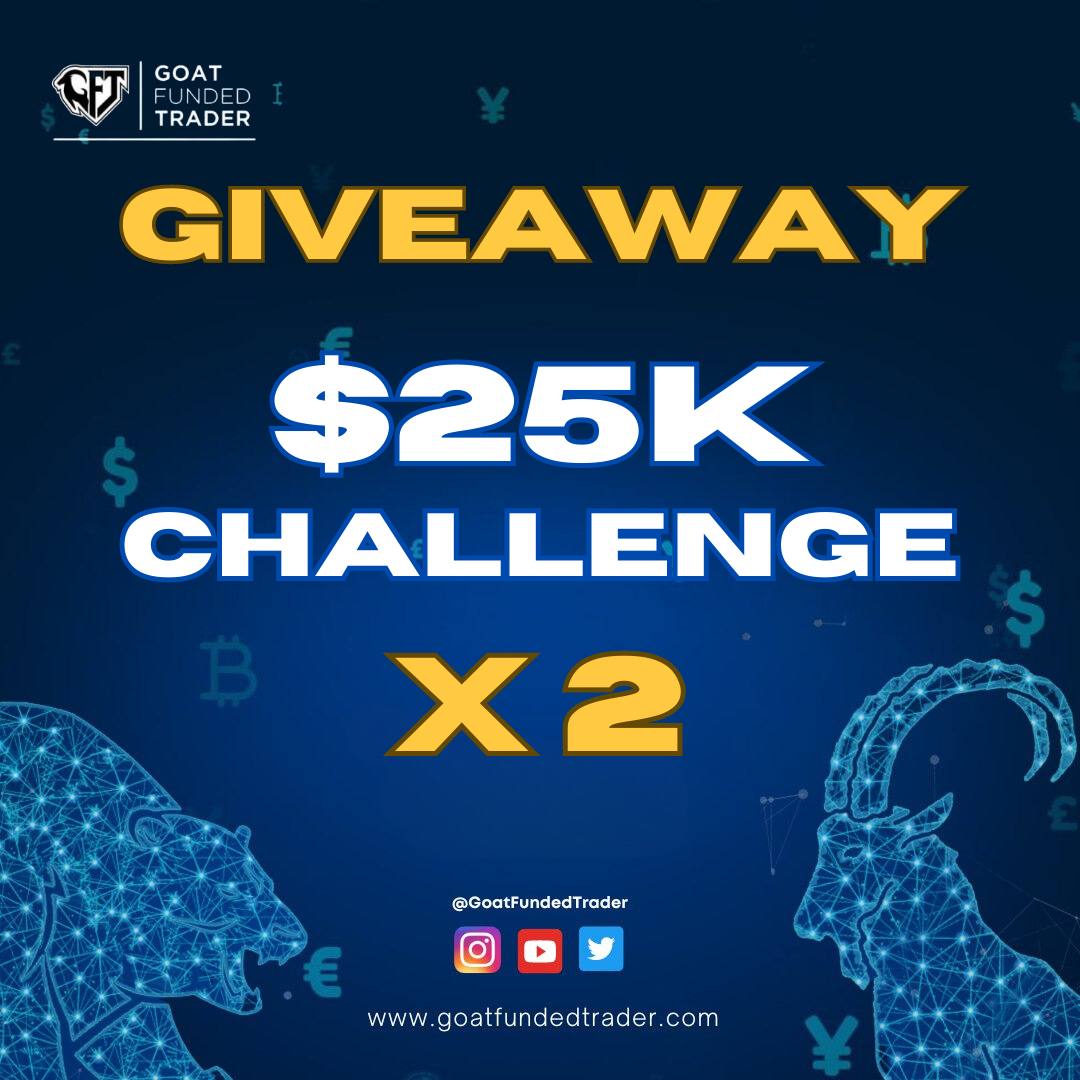 andreeatrade's tweet photo. GIVEAWAY TIME with the BEST Prop Firm in the industry (just wait 😎)

Win 2 $25.000 Challenge accounts with @GoatFunded ,the prop firm that has the most competitive rules for their challenges.

Rules: 

1. Follow @andreeatrade 
2. Follow @GoatFunded 
3. Like, RT and tag 3 traders in the comments.

The winner will be announced on May 31st. Good luck!