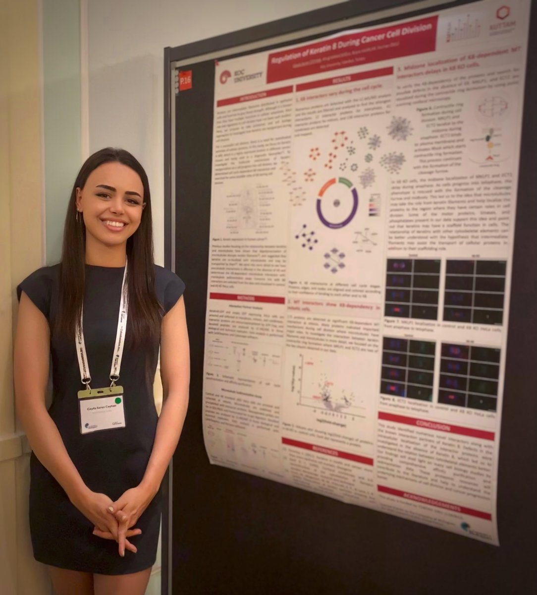 NozluLab's tweet image. Our brilliant PhD candidate @ceydasc is presenting her work on JCS2023: Imaging Cell Dynamics. Don’t forget to visit her poster “Regulation of Keratin 8 During Cancer Cell Division" #celldyn2023 @Co_Biologists @NurhanOzlu #TeamMassSpec #CellDivision #WomenInSTEM