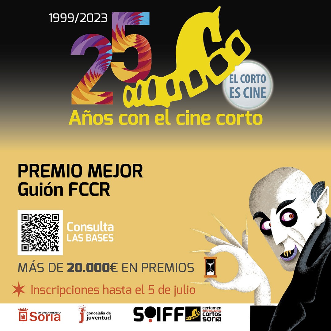 ¿Qué sería de las historias de cine sin un buen #guión 🗒 ¿???¡¡¡

🎬En #cortossoria,  el guión y los y las guionistas,  merecen un premio destacado.

Bases👉 bit.ly/407DEQw

Inscripción <a href="/festhome/">Festhome.com</a> #Movibeta 

<a href="/Ayto_Soria/">Ayuntamiento de Soria</a> <a href="/cjuventudsoria/">Concejalía Juventud</a> 

#eligecine  #EligeSoria